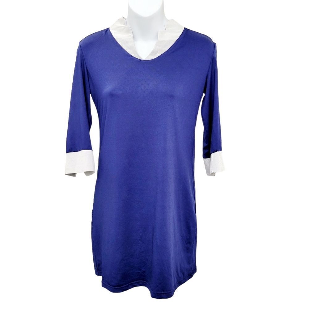2/$20 Y2K Top Fashion Blue With Silver Top Blouse Size: Small